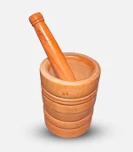 new long Wooden Haman Dista (6 inch) Mortar Pestle with gradient background